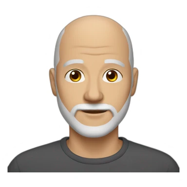 a bald man with grey beard hazel eyes sticker