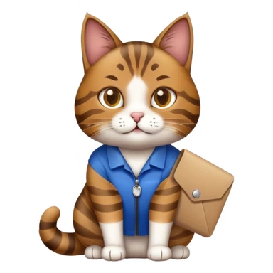 Mail carrier cat sticker