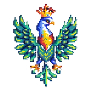 crowned phoenix sticker