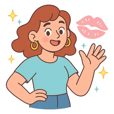 pastel pink lipstick kiss print, sparkly accents, gentle vibe sticker