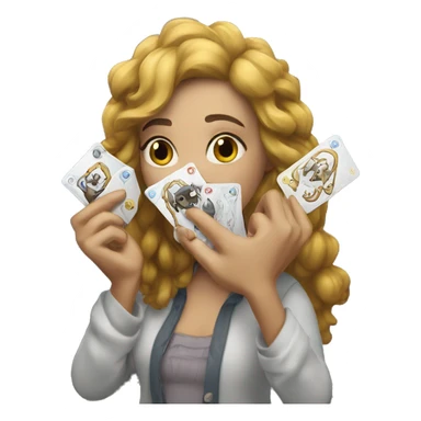 A Person with the werwolf cards in her Hands sticker