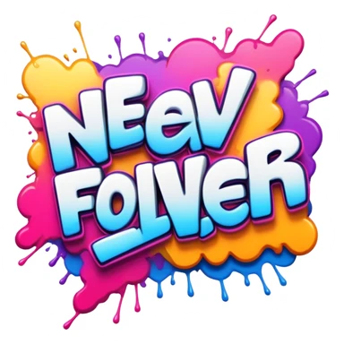 Graffiti the word New follower sticker