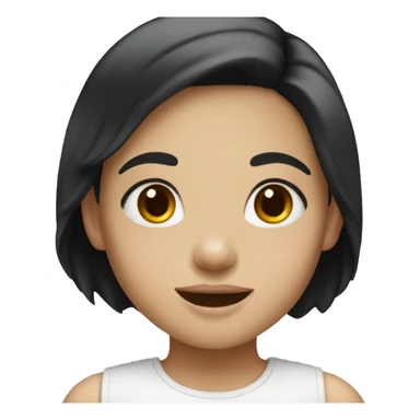 white little girl with black hair sticker