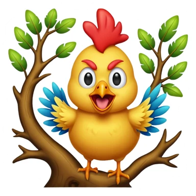 Screaming chicken in the tree meme sticker