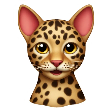 cat leopardate with a red flake sticker