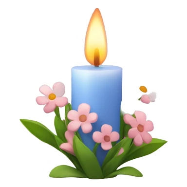 Spring candle with flowers  sticker