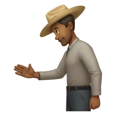 man doing hats off and bow sticker