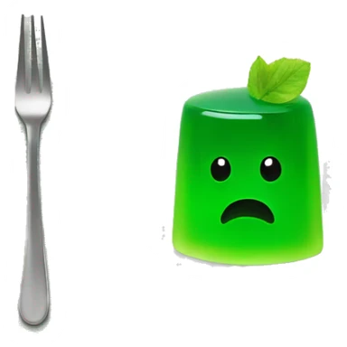 Green Jello on a white plate apple emoji style sticker