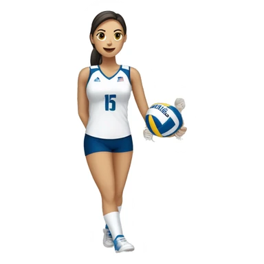 Volleyball mujer blanca número 15 sticker