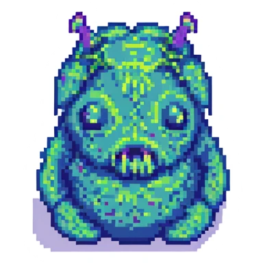 slime monster pixel art sticker