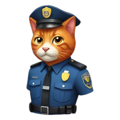 Red cat policemen sticker