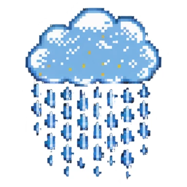 rain cloud with raindrops falling sticker