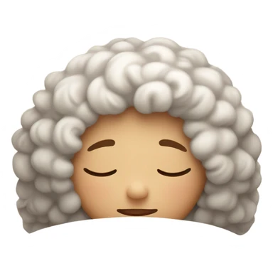 Curly head, white girl sleeps in a cozy atmosphere sticker