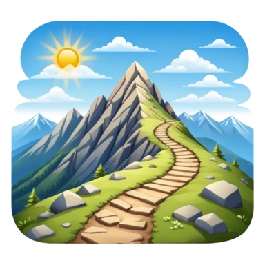 mountain landscape with trail, trekking sticker