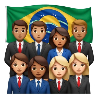 agora imagem com vários empresários e no fundo a bandeira do brasil sticker