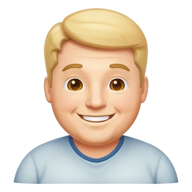 happy plump white American man sticker