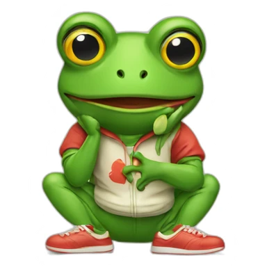 frog in retro tracksuit sticker