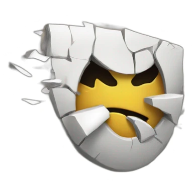 head hitting a wall sticker