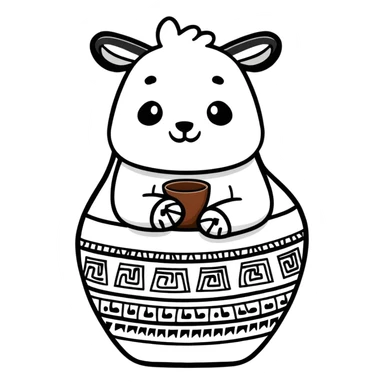 Chimu black pottery with animal designs sticker