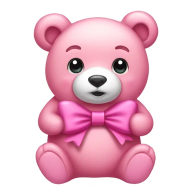 Pink bear with a bow  sticker