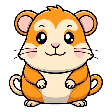 Hamster head and monkey body sticker