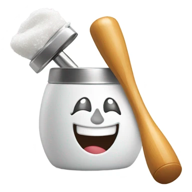 Smiling face with salt and lighter with a spoon sticker