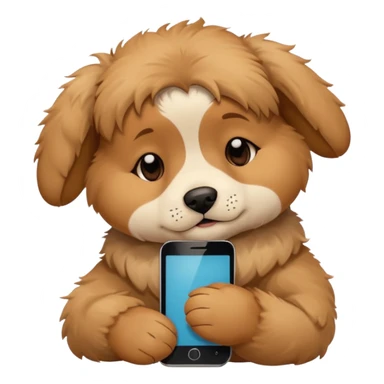sleepy puppy with phone sticker
