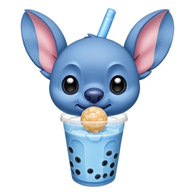 Stitch qui boit un bubble tea  sticker