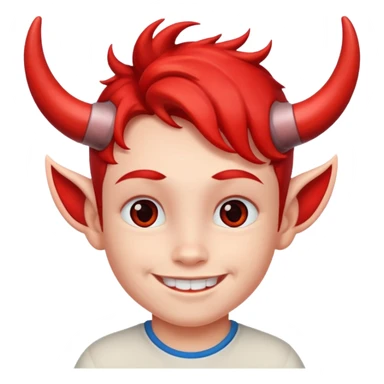 kid with red horns sticker