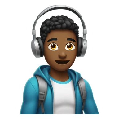Teenager with headphones bulking sticker
