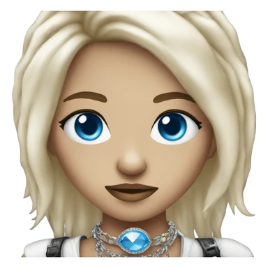 blue-eyed rocker girl with jewelry sticker