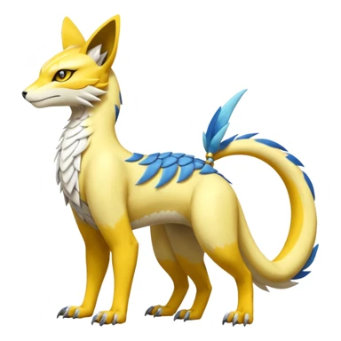 Latias-Vernid-Lombax-Renamon-Zeraora-Bastet-Fakémon-hybrid-fusion-creature, full body sticker