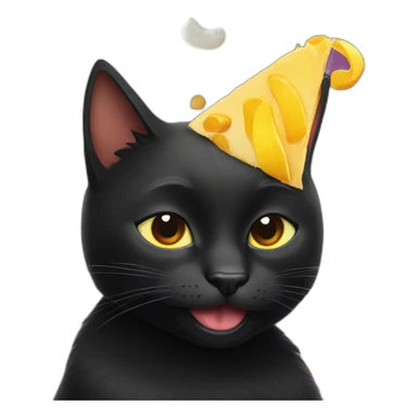 black cat partying hard sticker