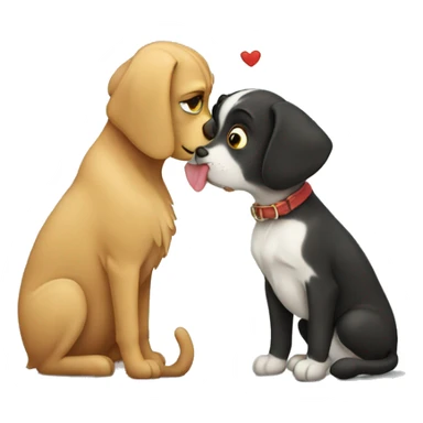 cat and dog kiss sticker