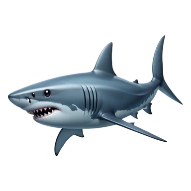 cinematic-shark-realistic-full-body-swimming-emoji,-sleek-powerful-body-gliding-through-the-ocean-depths,-dark-grey-skin-glossy-and-textured,-sharp-angular-fins-cutting-through-the-water,-piercing-black-eyes-focused-intensely,-rows-of-razor-sharp-teeth-slightly-visible,-simplified-yet-realistic-focused-features,-highly-detailed,-glowing-with-an-eerie-deep-sea-glow sticker