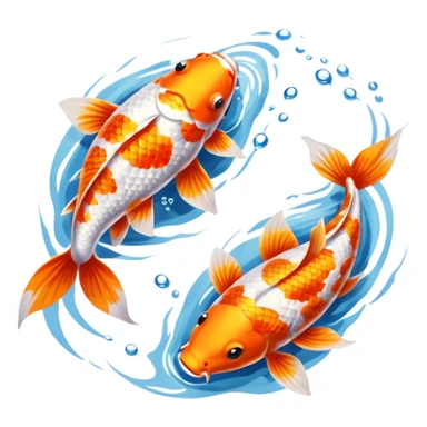 two koi fish circling sticker