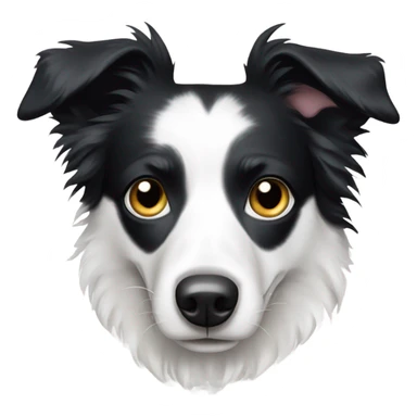 Border collie white with black spot over one eye sticker