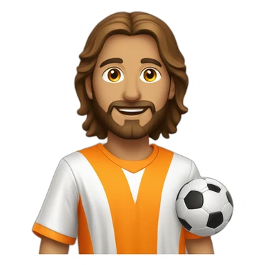 Jésus Christ play soccer orange sticker