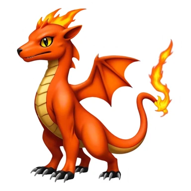 Houndoom-Charmeleon-Fakémon-hybrid-creature (full body)  sticker