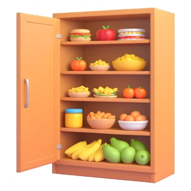 a cupboard full of food sticker