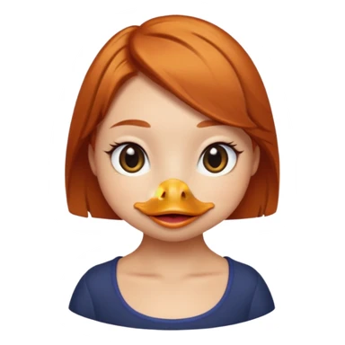female duck with ginger hair cute sticker