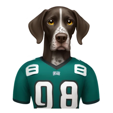 German short haired pointer in eagles jersey  sticker
