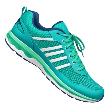 turquoise running shoes, athletic footwear, blue-green sneakers sticker
