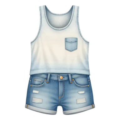 white tank top and jean shorts emoji no person sticker