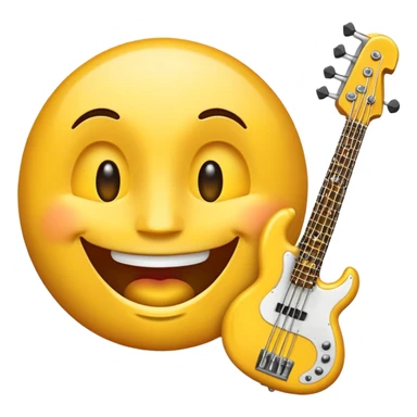 Emoji with bass face  sticker