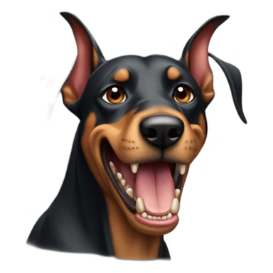 Angry doberman vith tooth only face sticker