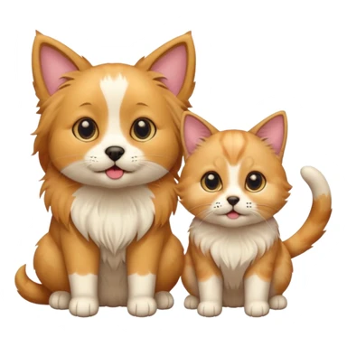 Köpekin yaninda kedi sticker