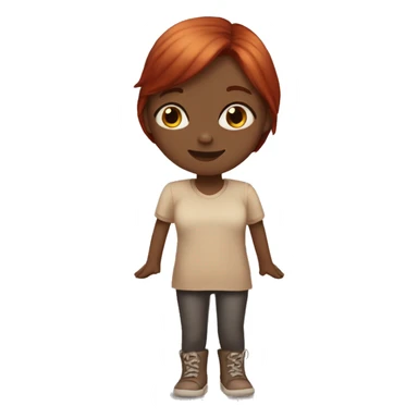 girl i don't know helpless hands up, darker red hair, light skin sticker