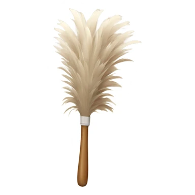 Feather duster white light beige  sticker