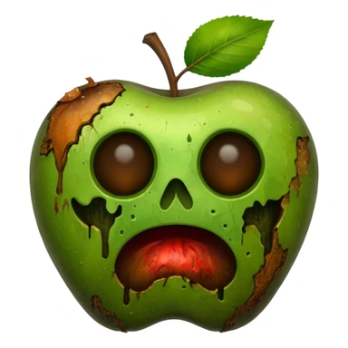 moldy apple without eyes and face sticker